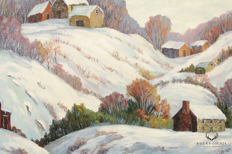 Ann Yost Whitesell 'Rolling Hills' Winter Landscape Original Oil Painting