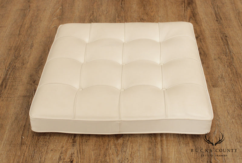 Knoll White Leather Seat Cushion