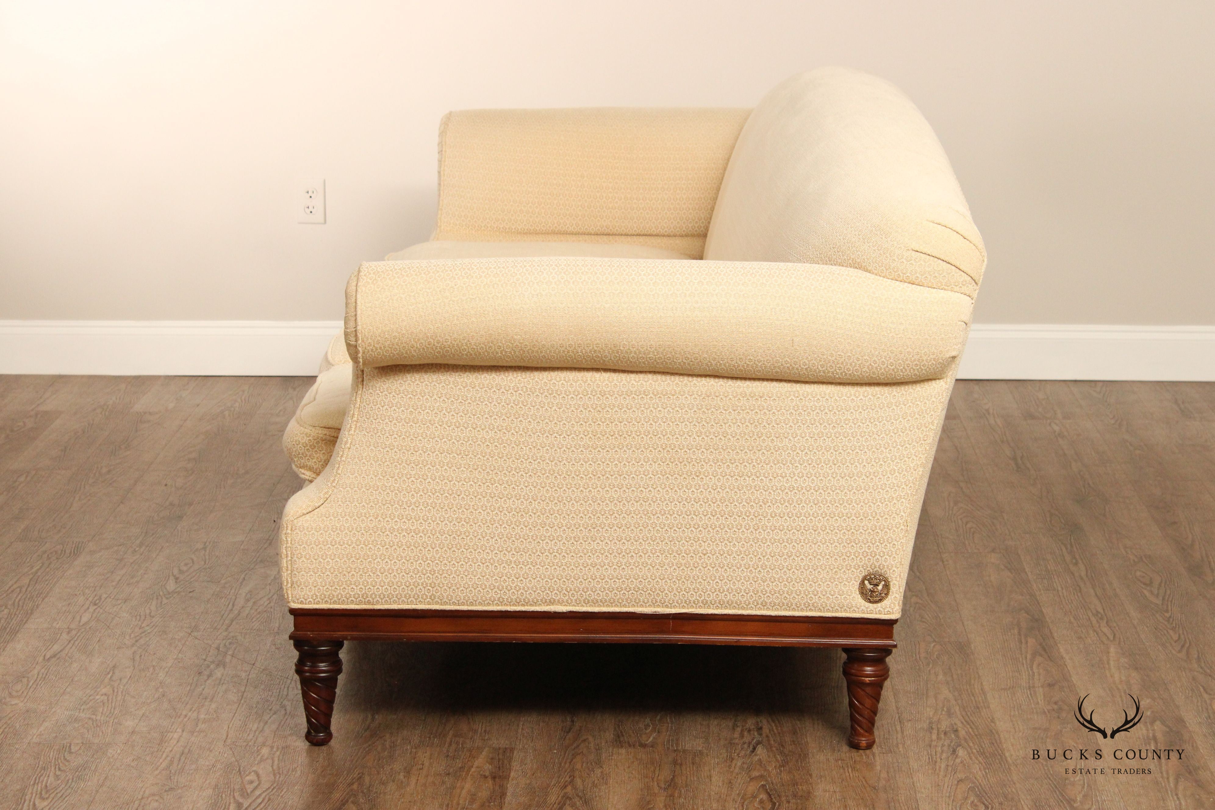 Althorp Living History Custom Upholstered Scroll Arm Sofa