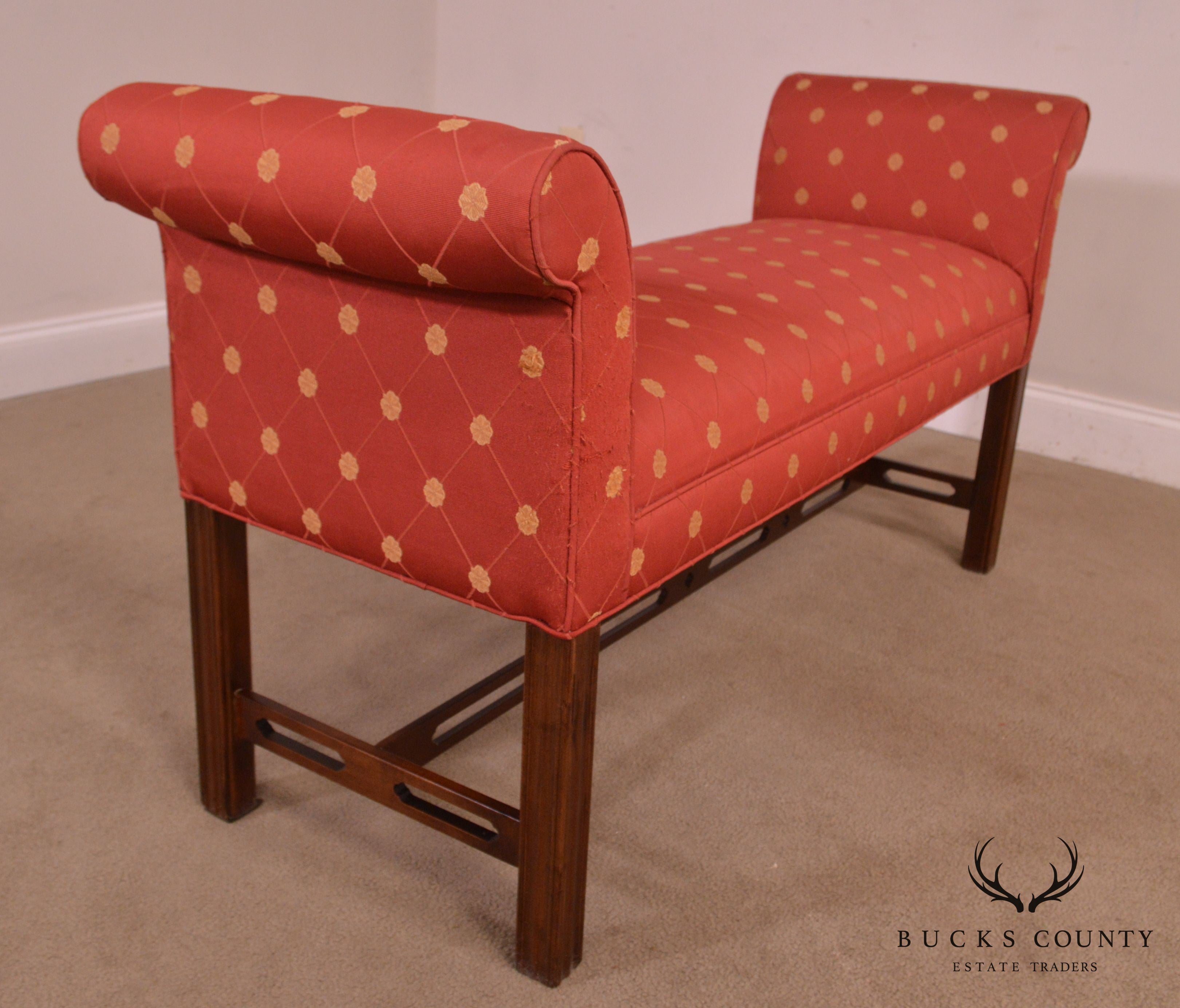 Chippendale Style Mahogany Window Bench