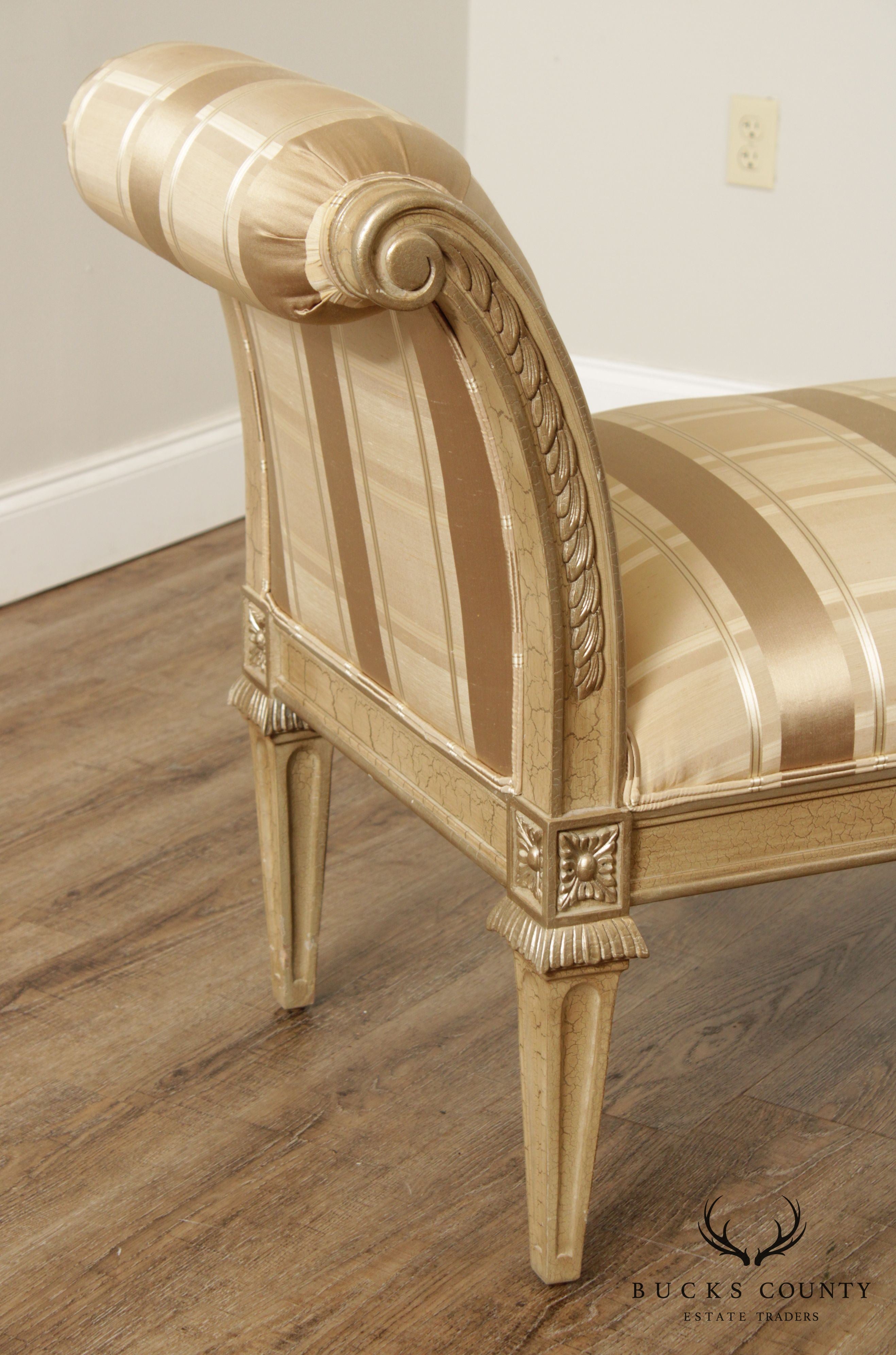 Louis XVI Style Scroll Arm Window Bench