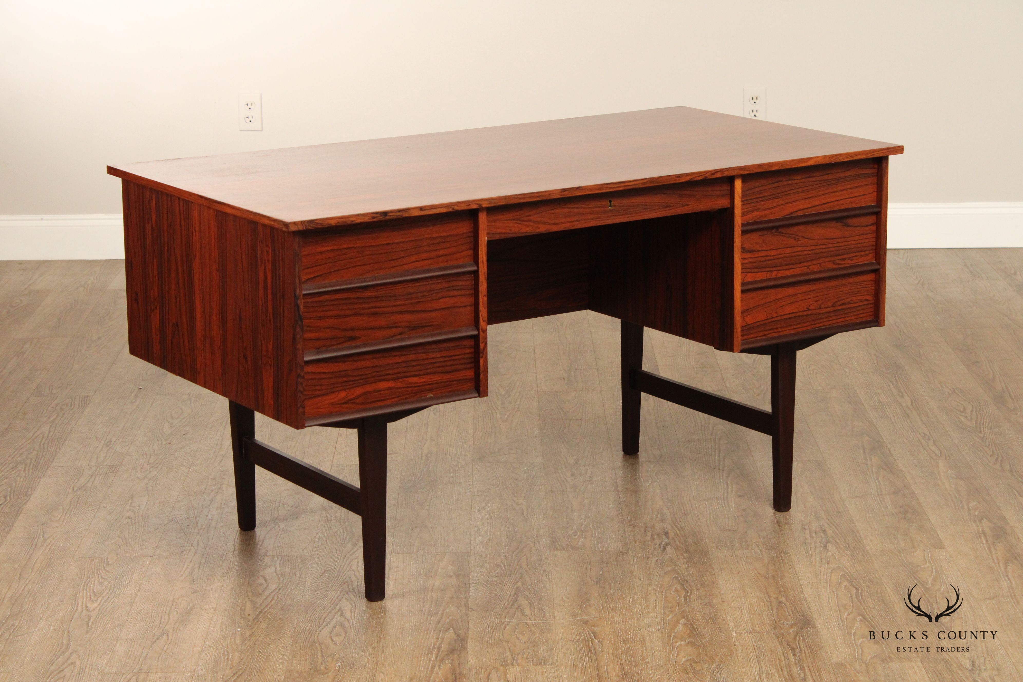 Danish Modern Rosewood Executive Writing Desk