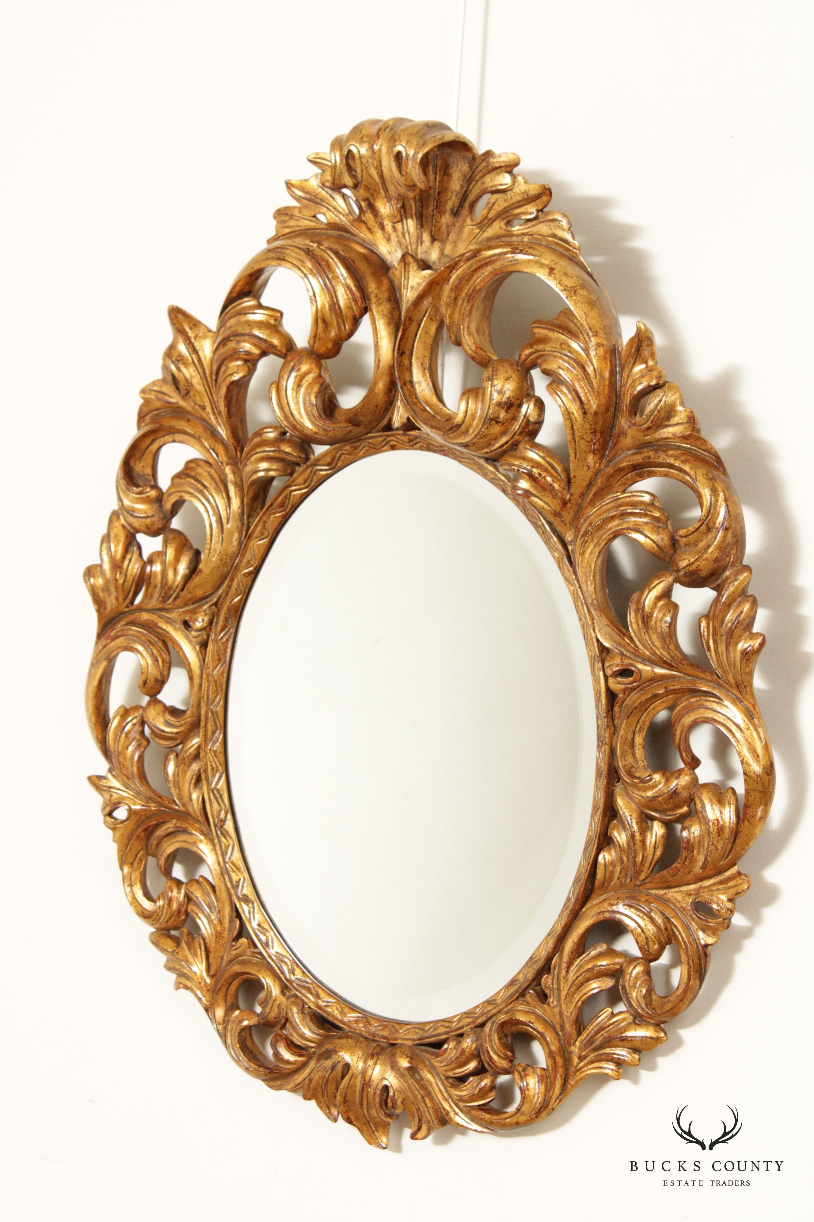 Harrison & Gil Dauphine Gilt Wood Rococo Style Wall Mirror