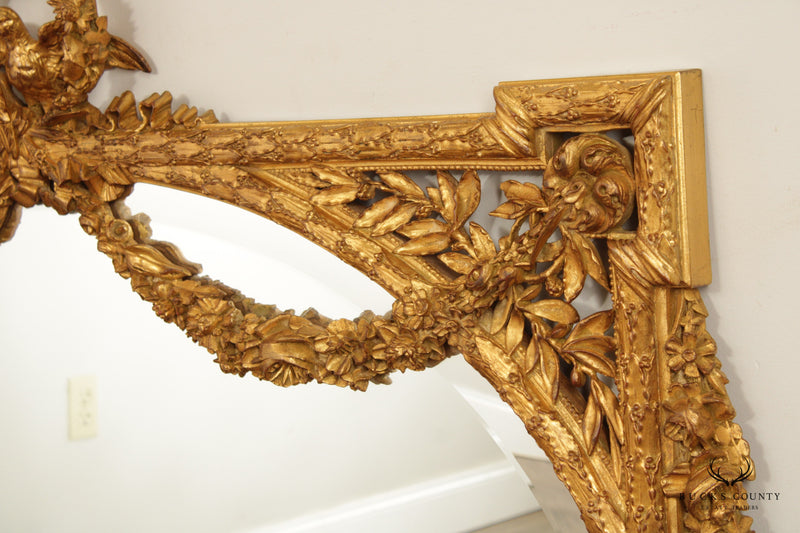 Carvers' Guild French Neoclassical 'Newport Love Birds' Gilt Wall Mirror