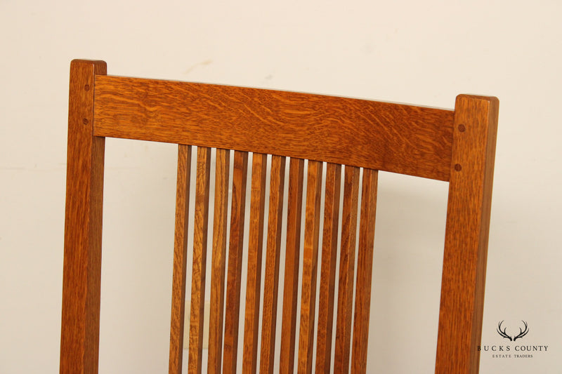 Stickley Mission Collection Set of Six Oak Spindle Dining Chairs