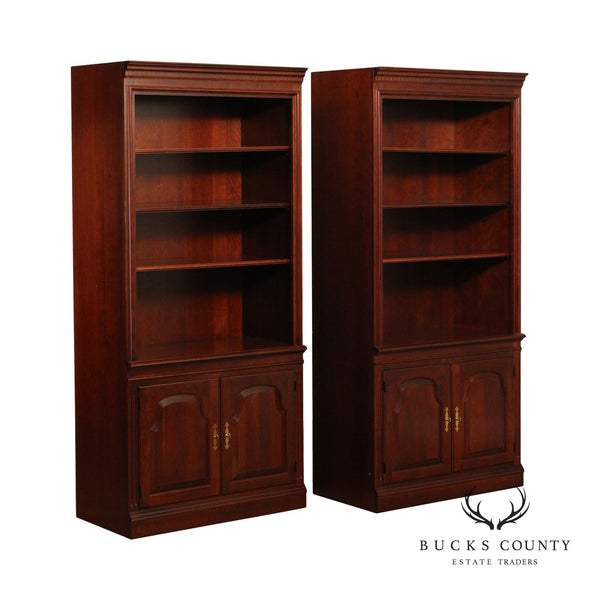 Traditional Style Pair of Cherry Bookcases