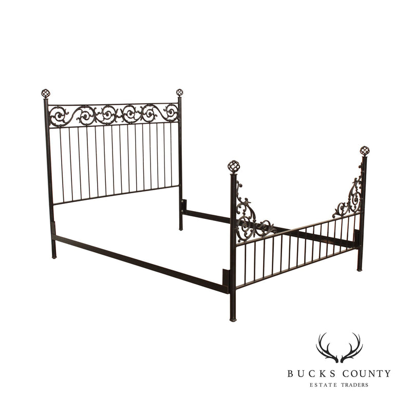 Quality Iron Queen Bed Frame with Detailed Scroll Work