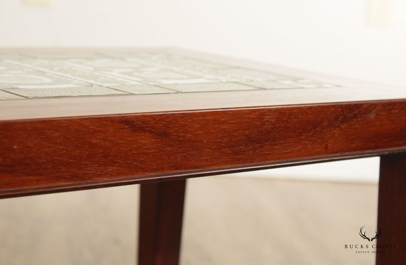 Danish Furniture Makers Control Modern Tile Top Rosewood Tile Top Table