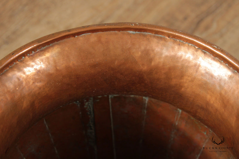 Antique Jos Heinrichs Hammered Copper Cuspidor Pot