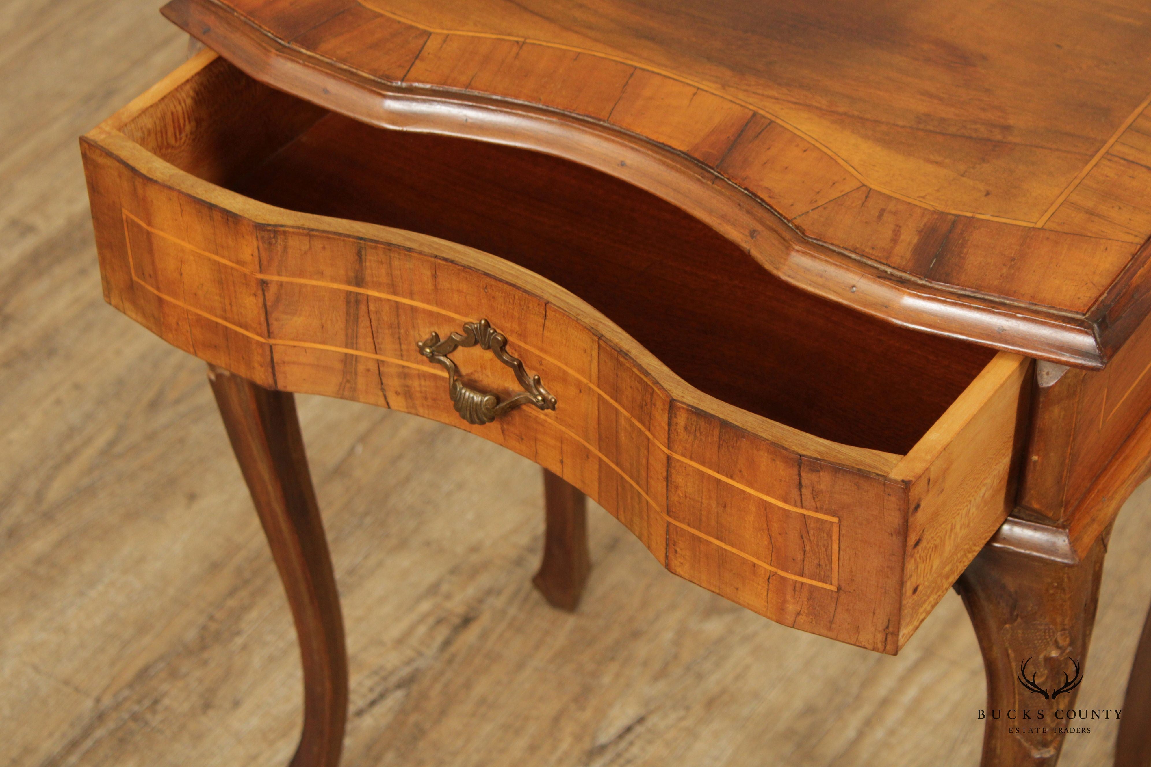 Italian Provincial Walnut Single Drawer Nightstand