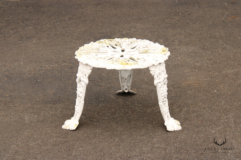 Victorian Style Cast Aluminum Grapevine Leaves Outdoor Patio Side Table