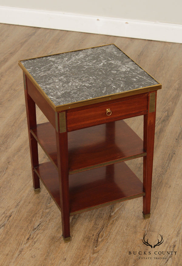 Edward Garratt Directoire Style Mahogany Marble Top Side Table