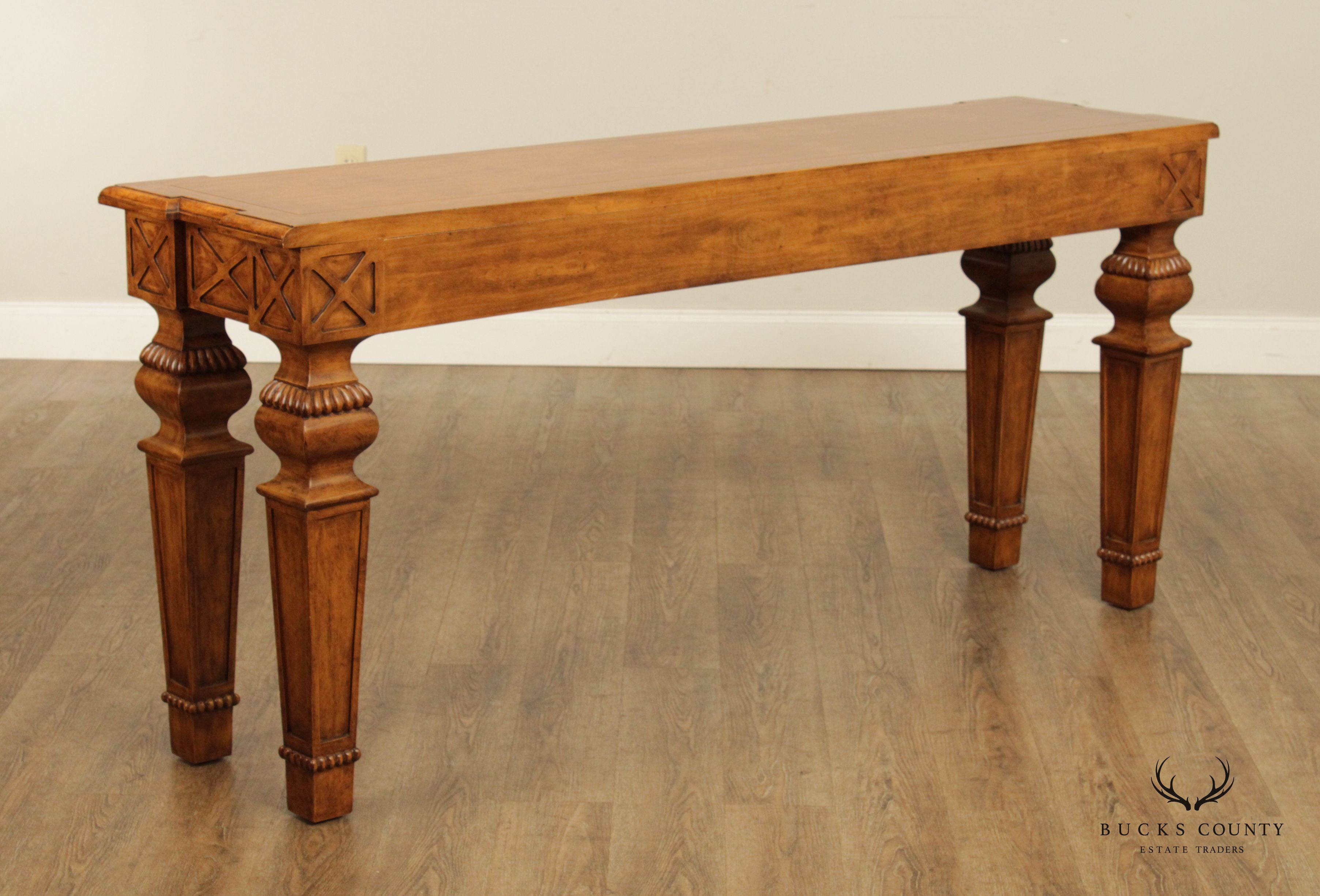 French Neoclassical Style Long Carved Wood Console