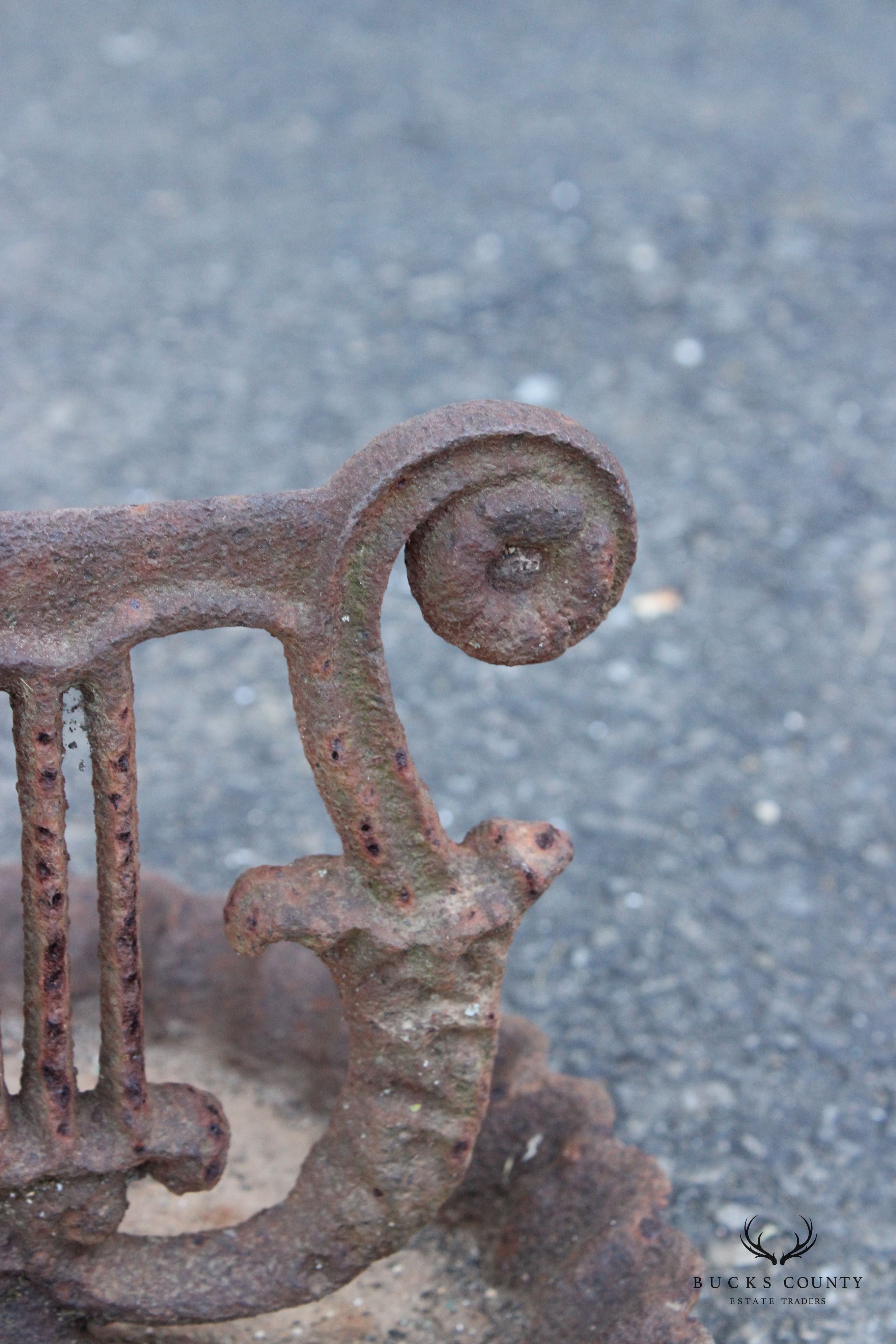 Antique Victorian Cast Iron Lyre Form Boot Scraper