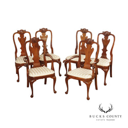 Stickley Queen Anne Style Set of Six Mahogany Dining Chairs