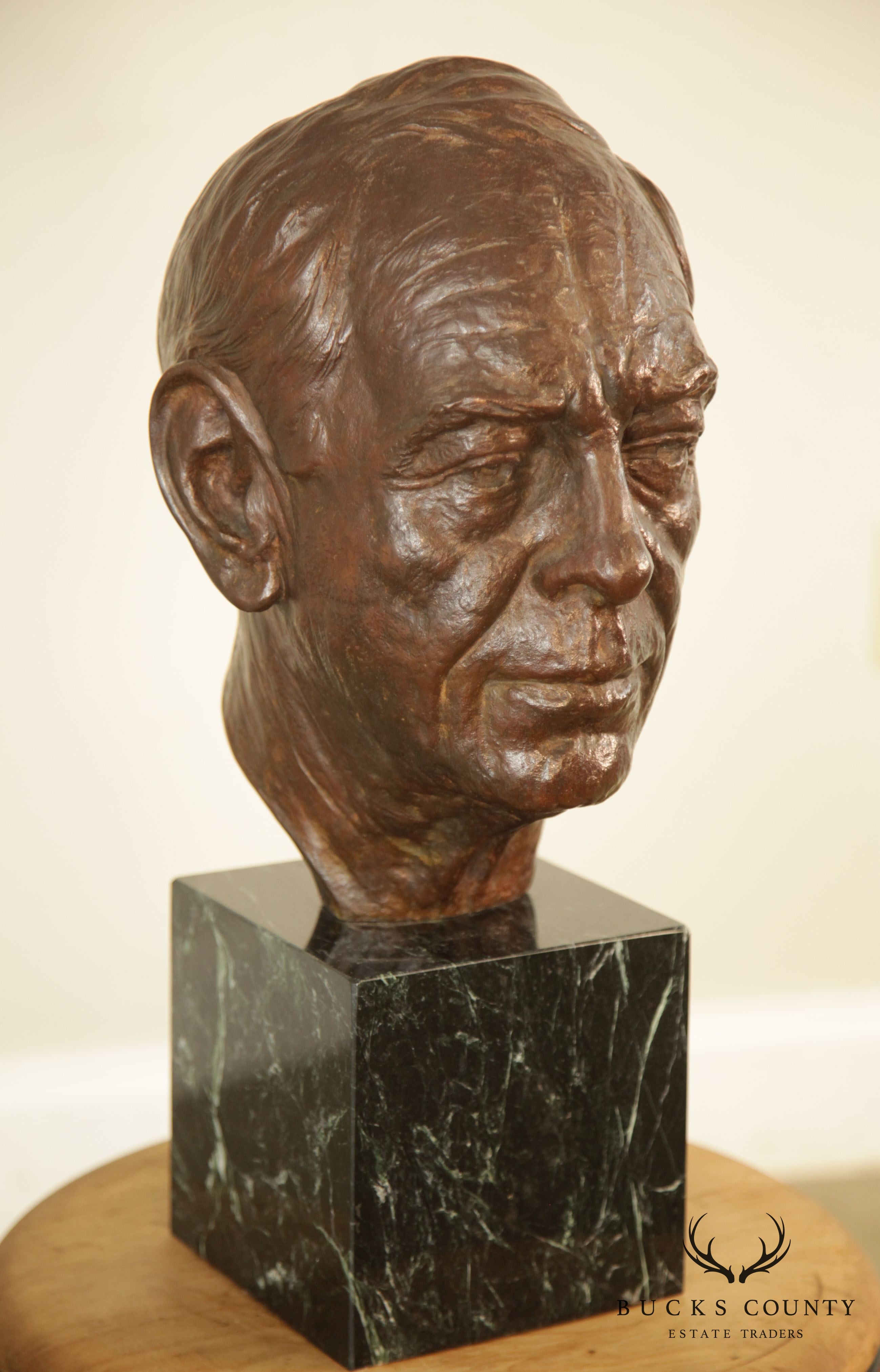 Lawrence Ludtke 1980s Bronze Male Bust