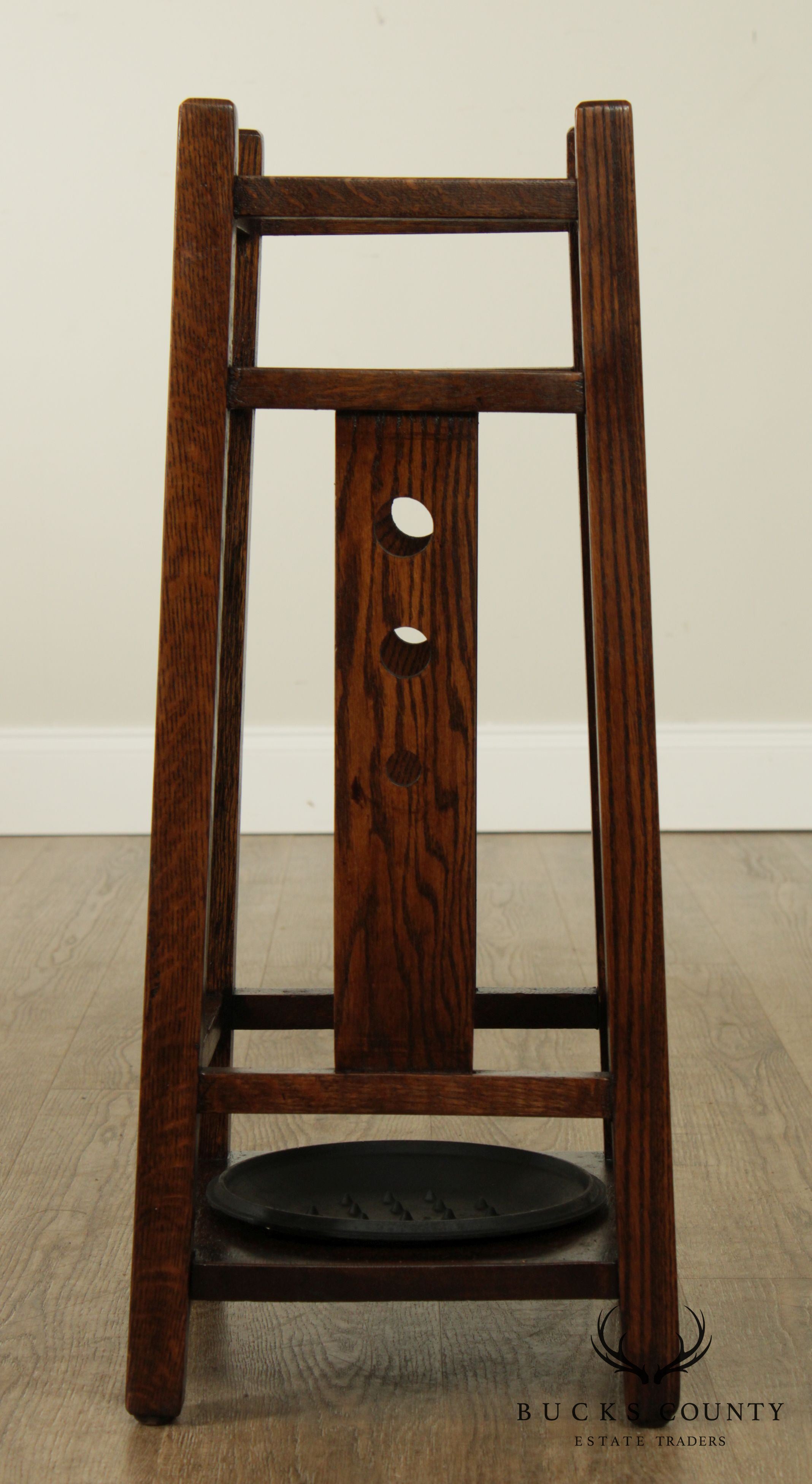 Antique Mission Oak Umbrella Stand