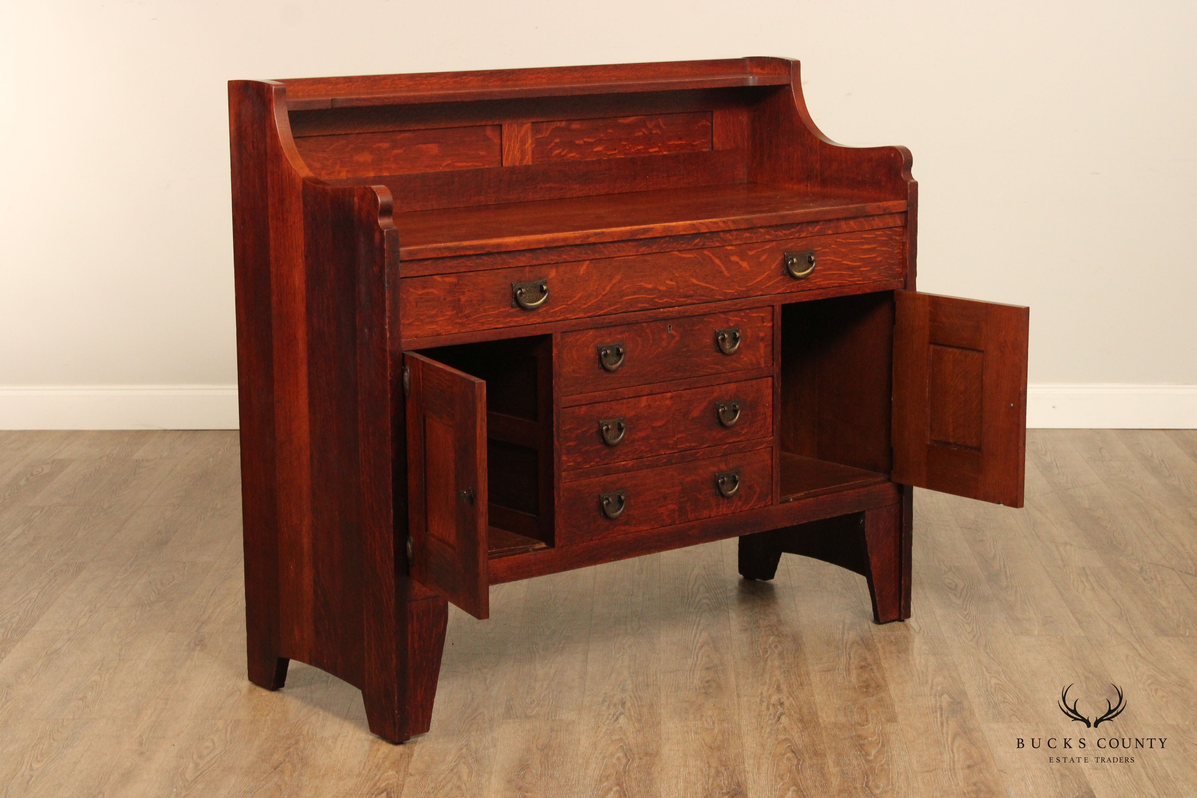 Stickley Brothers Antique Arts & Crafts Oak Sideboard