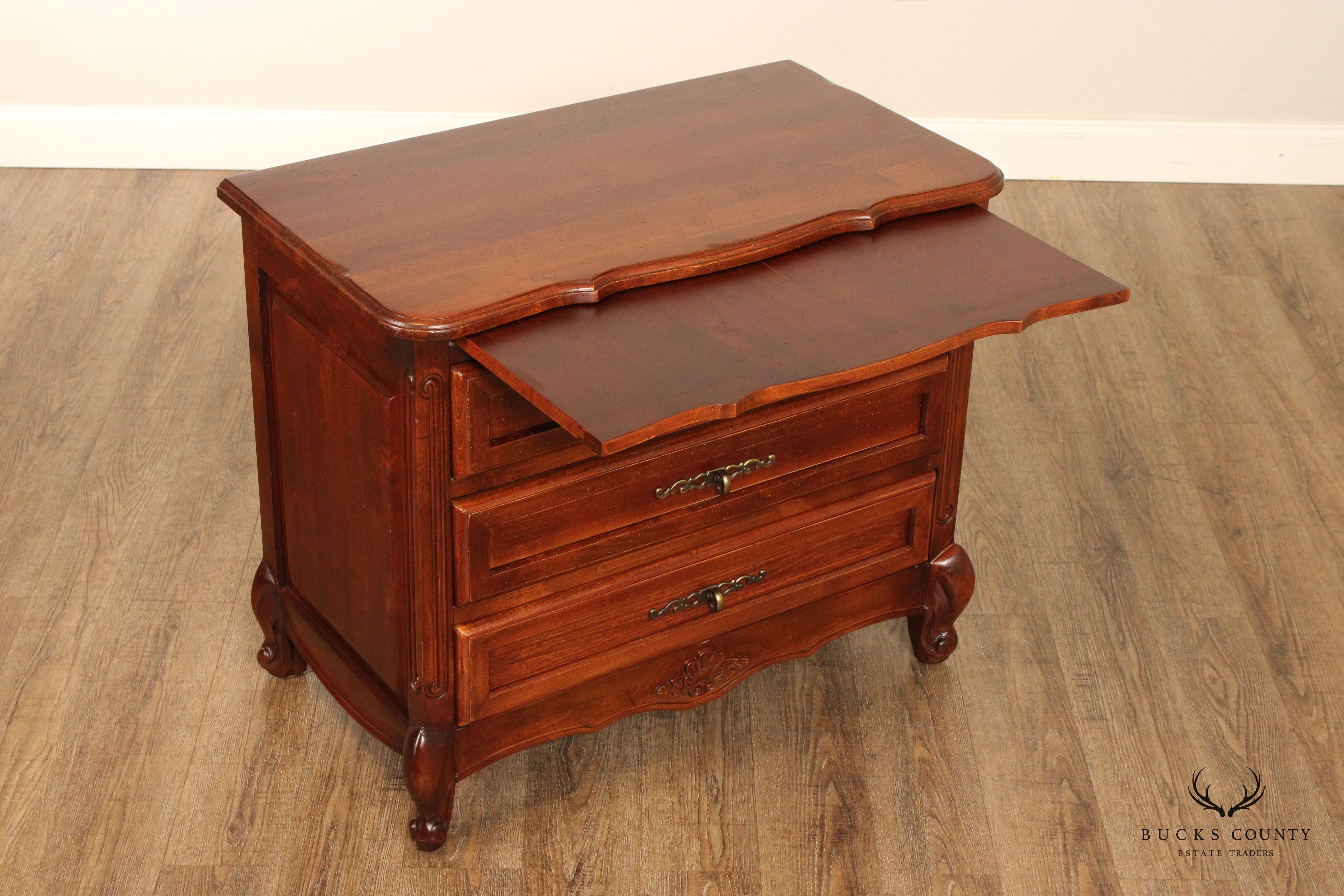 French Country Style Three Drawer Nightstand Chest