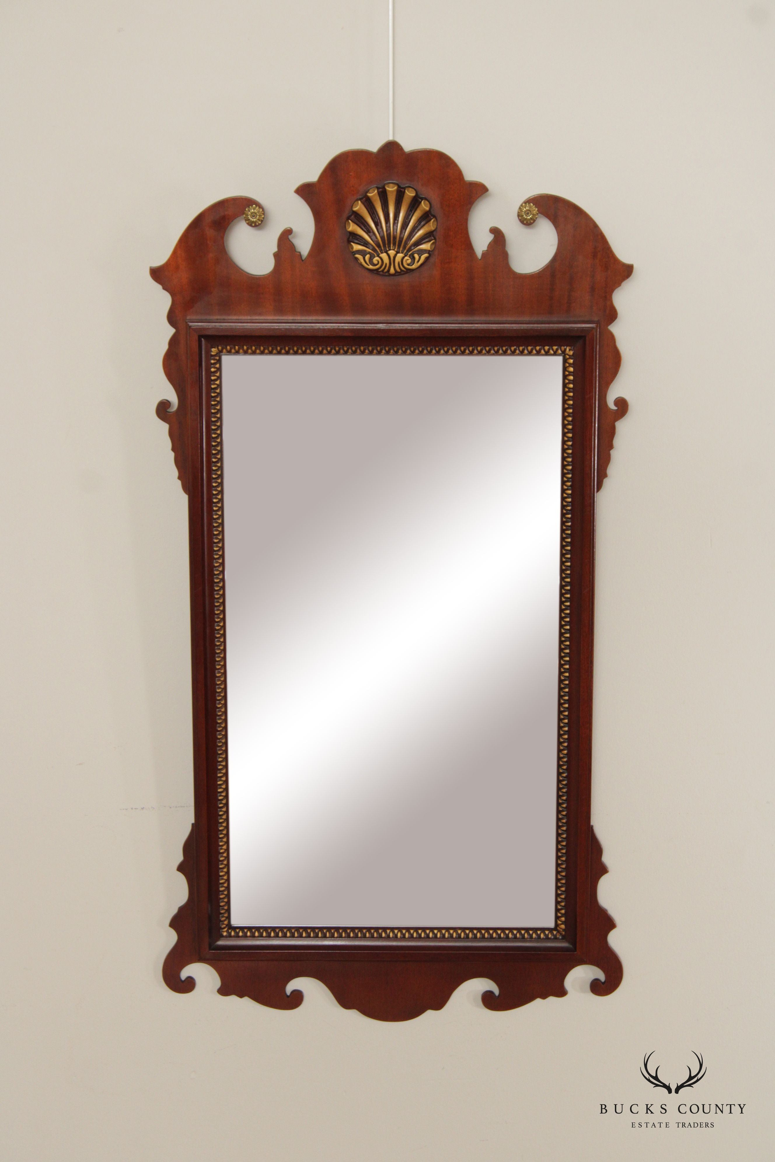 Chippendale Style Carved Mahogany Wall Mirror