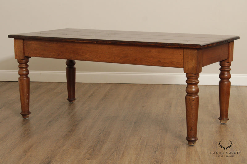 Antique 19th Century Rustic French Farmhouse Pine And Walnut Table