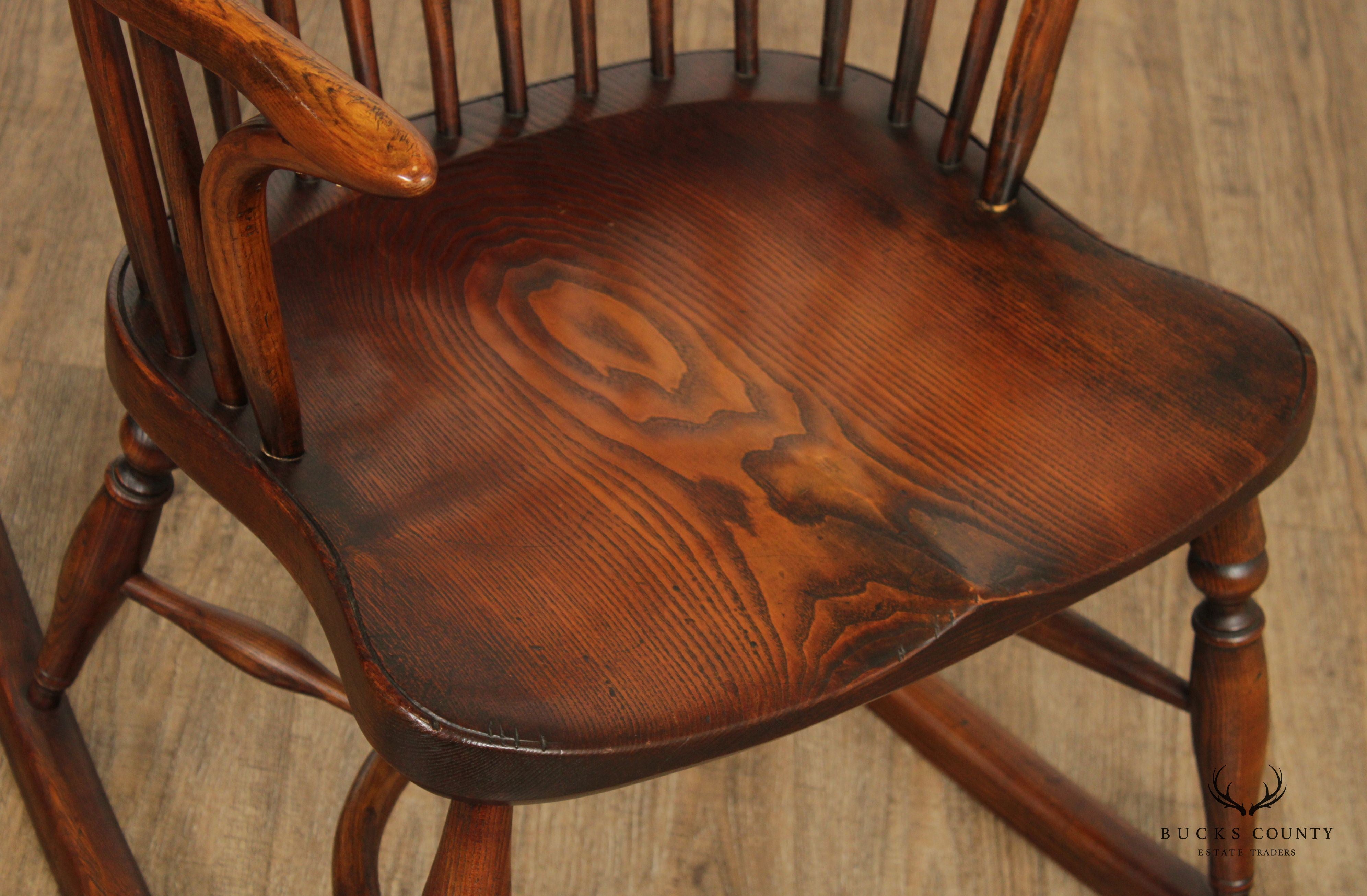 English Yew Wood Sack Back Windsor Rocker