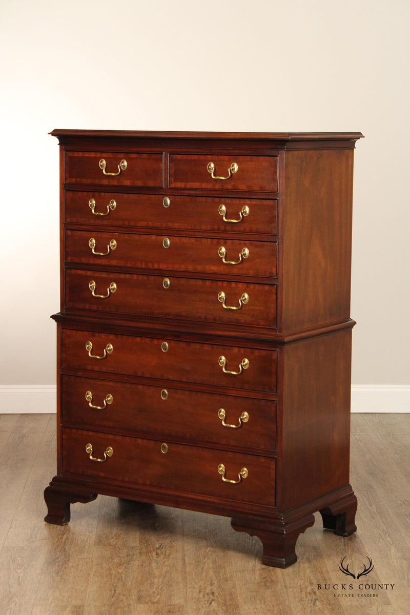 Councill Craftsmen Chippendale Style Mahogany Chest on Chest
