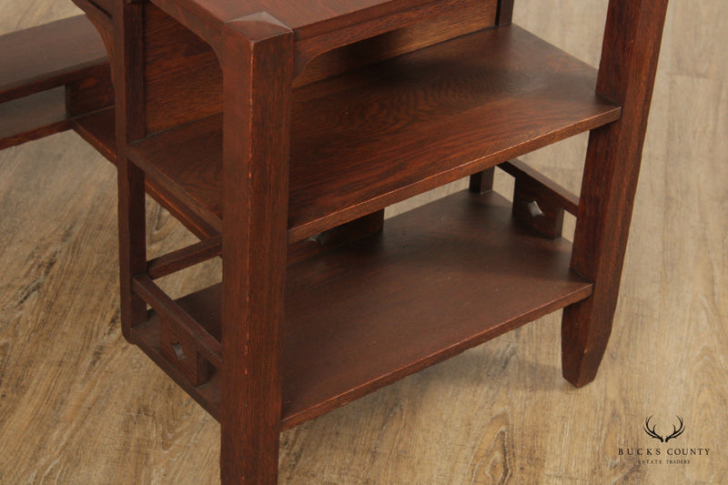 Mission Oak One-Drawer Library Table Writing Desk