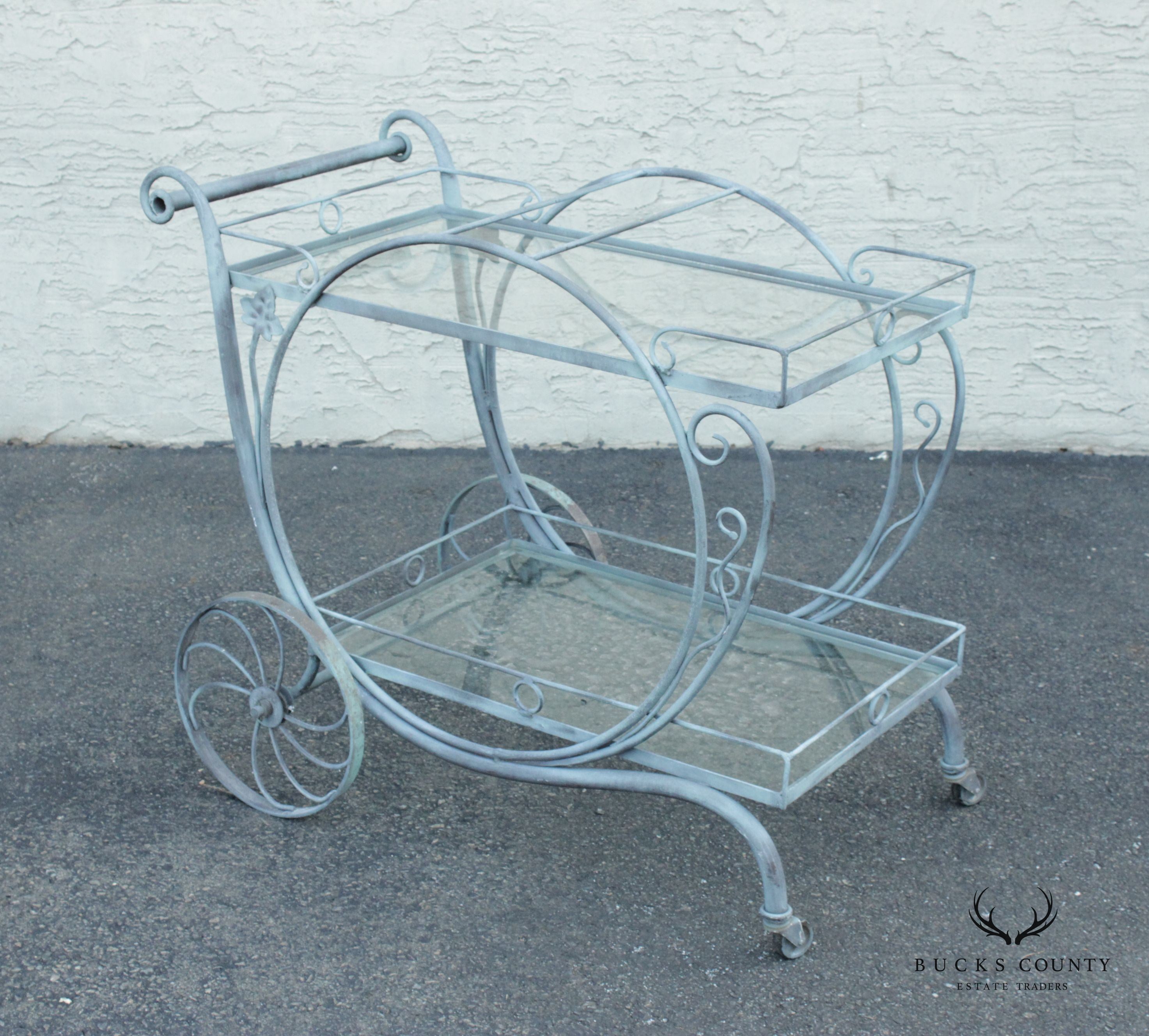 Salterini Vintage Wrought Iron 'Mt. Vernon' Garden Tea Cart