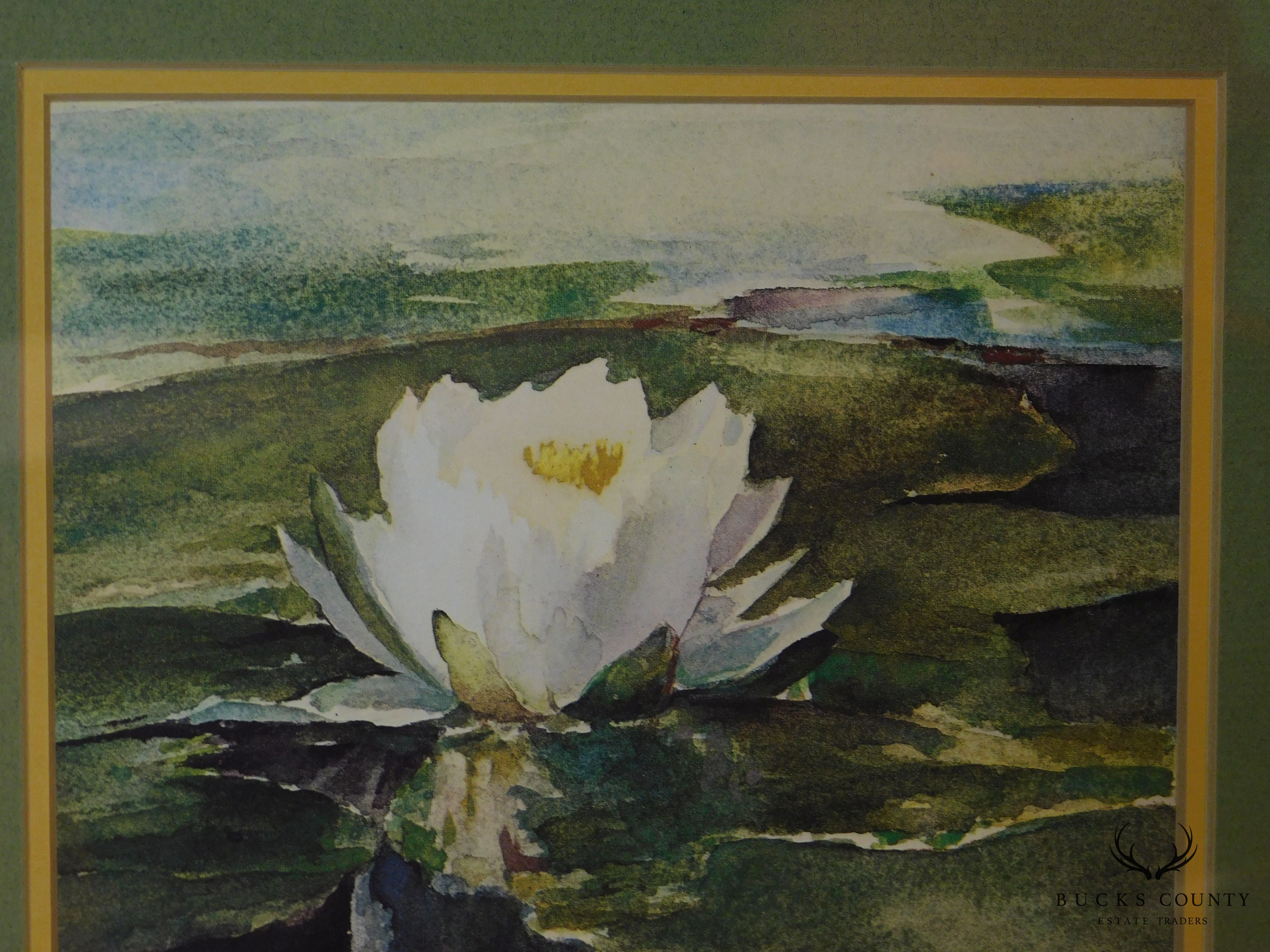 "Water Lily in Sunlight" John La Farge Fine Art Framed Print