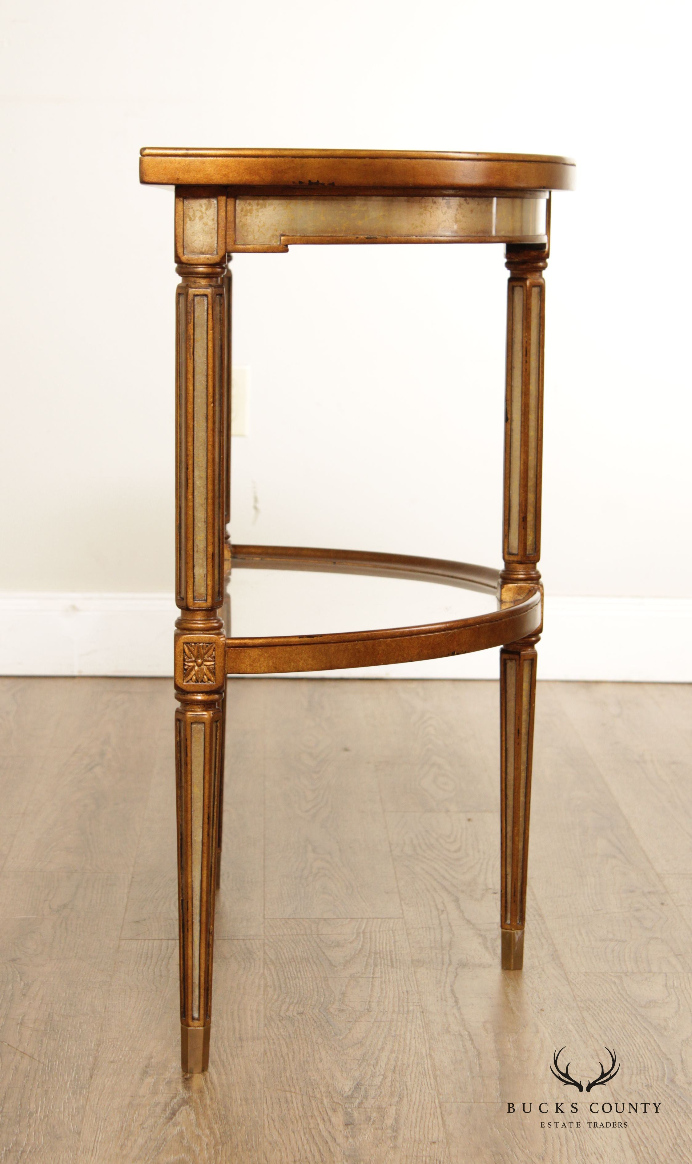 Theodore Alexander Italian Style 'Venetian Waters' Eglomise Console Table