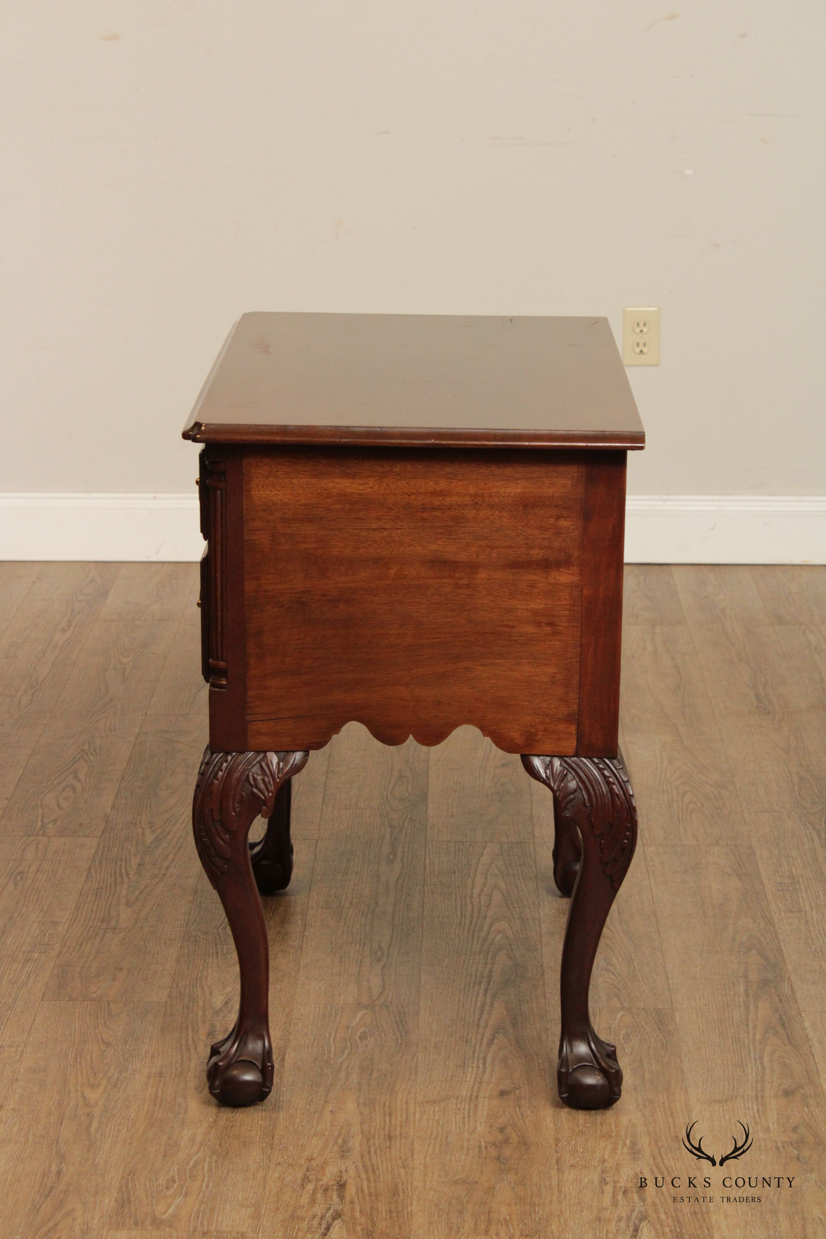 Antique Chippendale Style Ball and Claw Foot Mahogany Lowboy