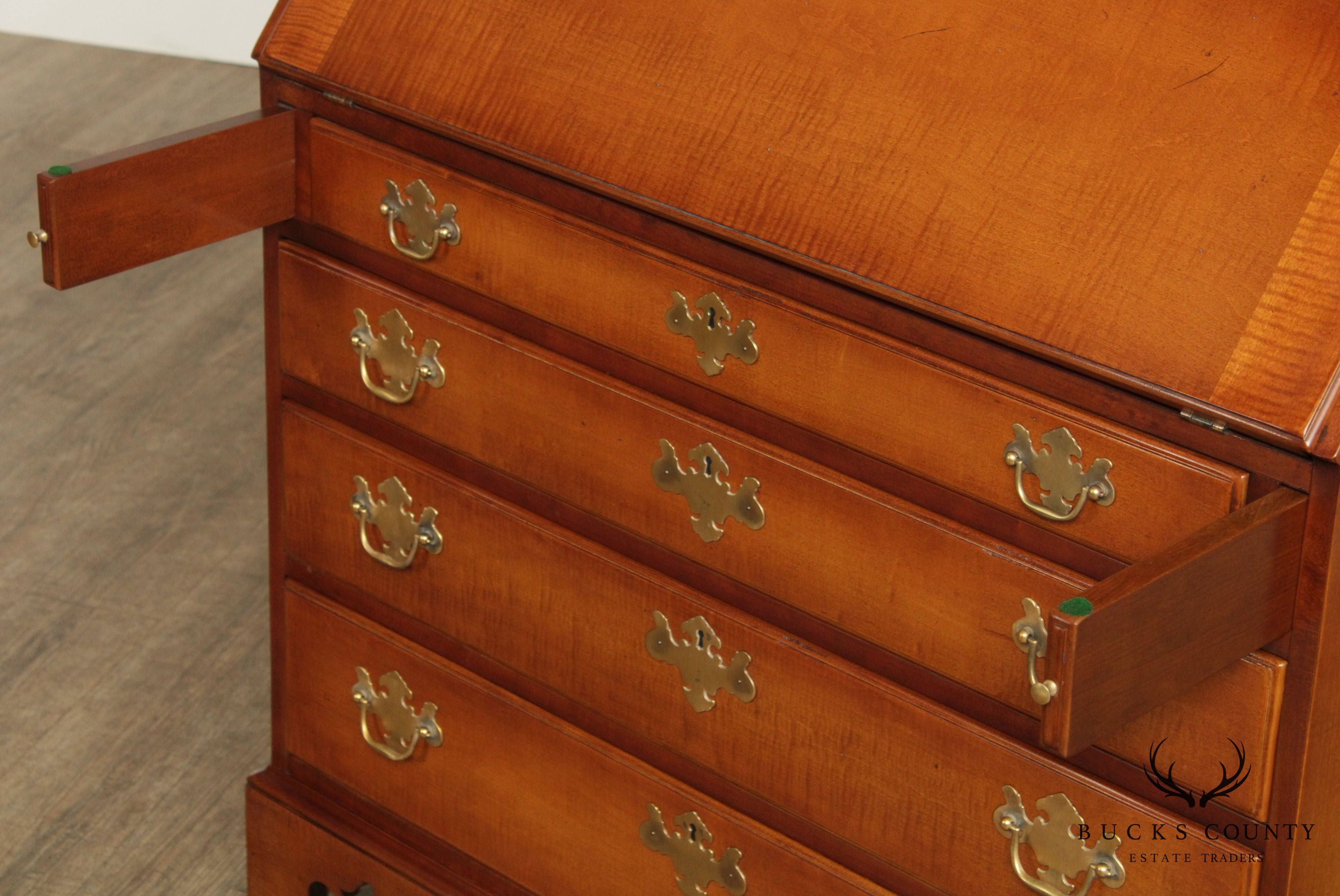 Hickory Chair Chippendale Style Tiger Maple Secretory Desk