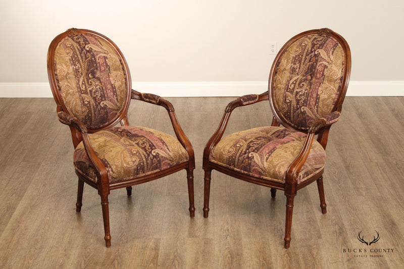 Century Furniture French Louis XVI Style Pair of Armchairs