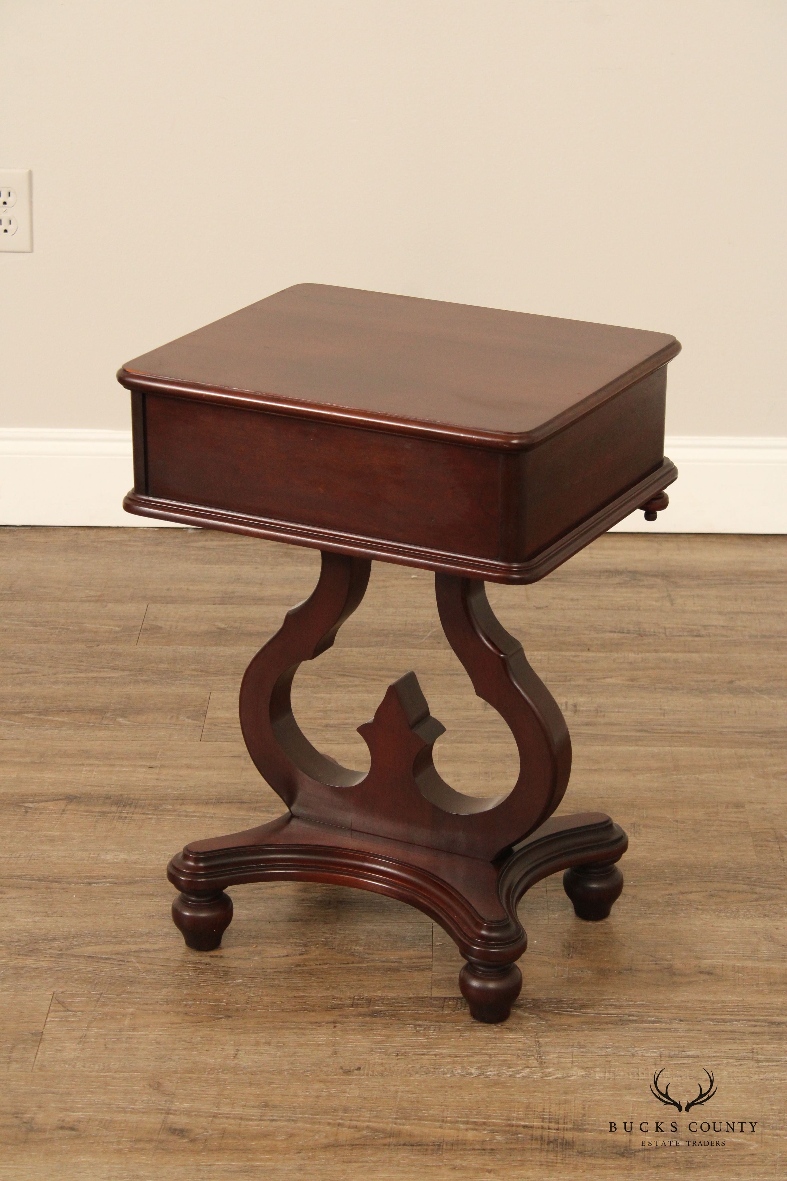 Victorian Style Vintage Pair of One-Drawer Side Tables