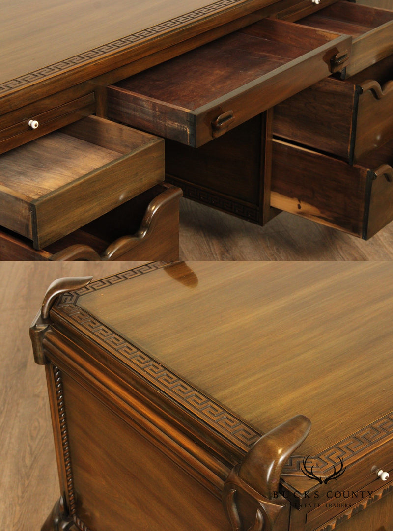 1930' Unusual Custom Sculpted Wood Executive Writing Desk