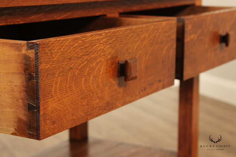 Antique Arts & Crafts Mission Oak Sideboard Server