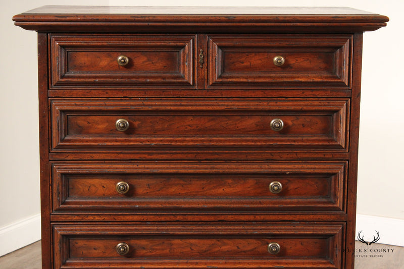 Heritage Vintage Continental Style Walnut Tall Chest of Drawers