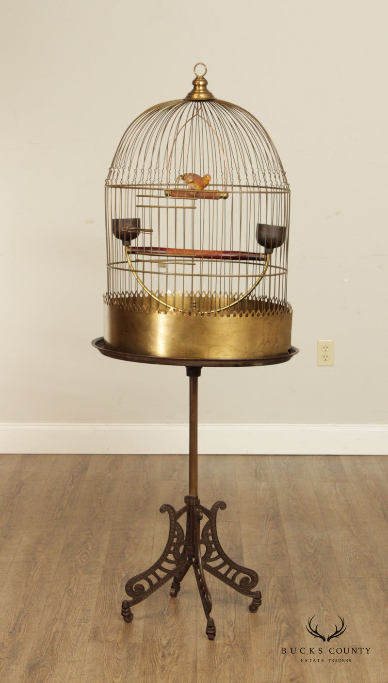 Antique Brass Bird Cage Decor