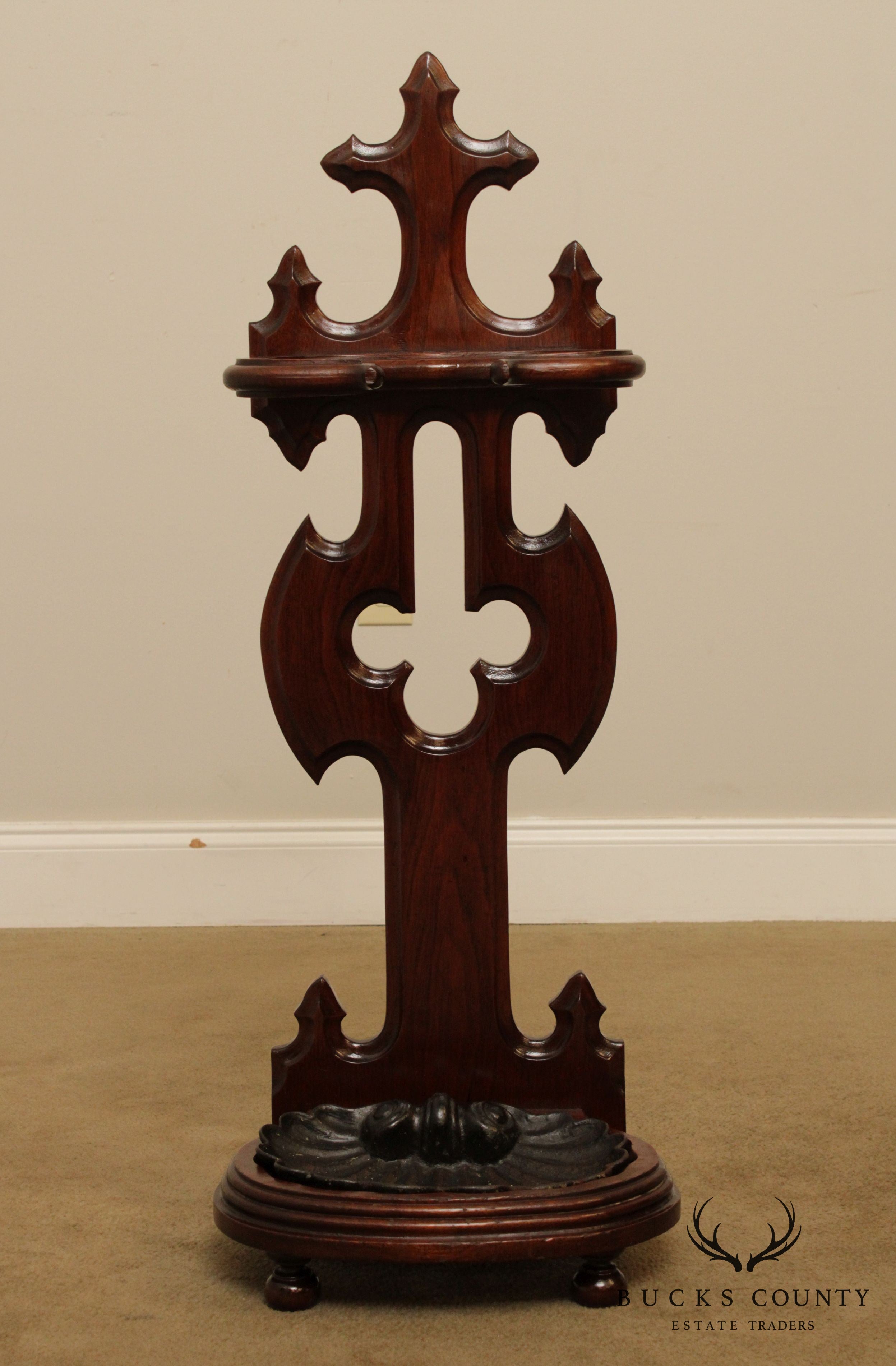 Antique Victorian Walnut Umbrella Stand