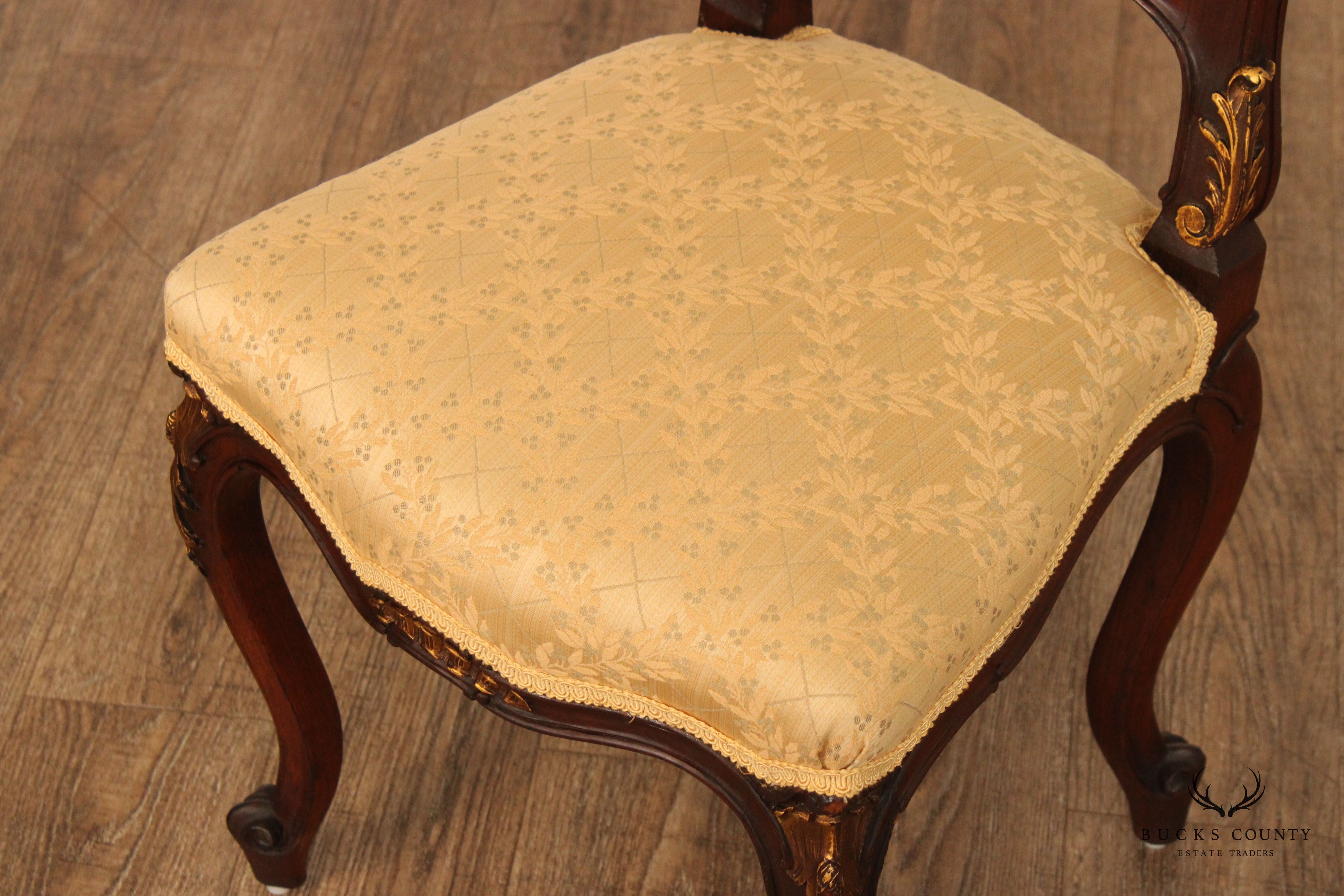 Louis XV Style Parcel Gilt Side Accent Chair