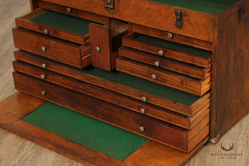 H. Gerstner & Sons Vintage Oak Wood Machinist Tool Chest Box – Bucks County  Estate Traders