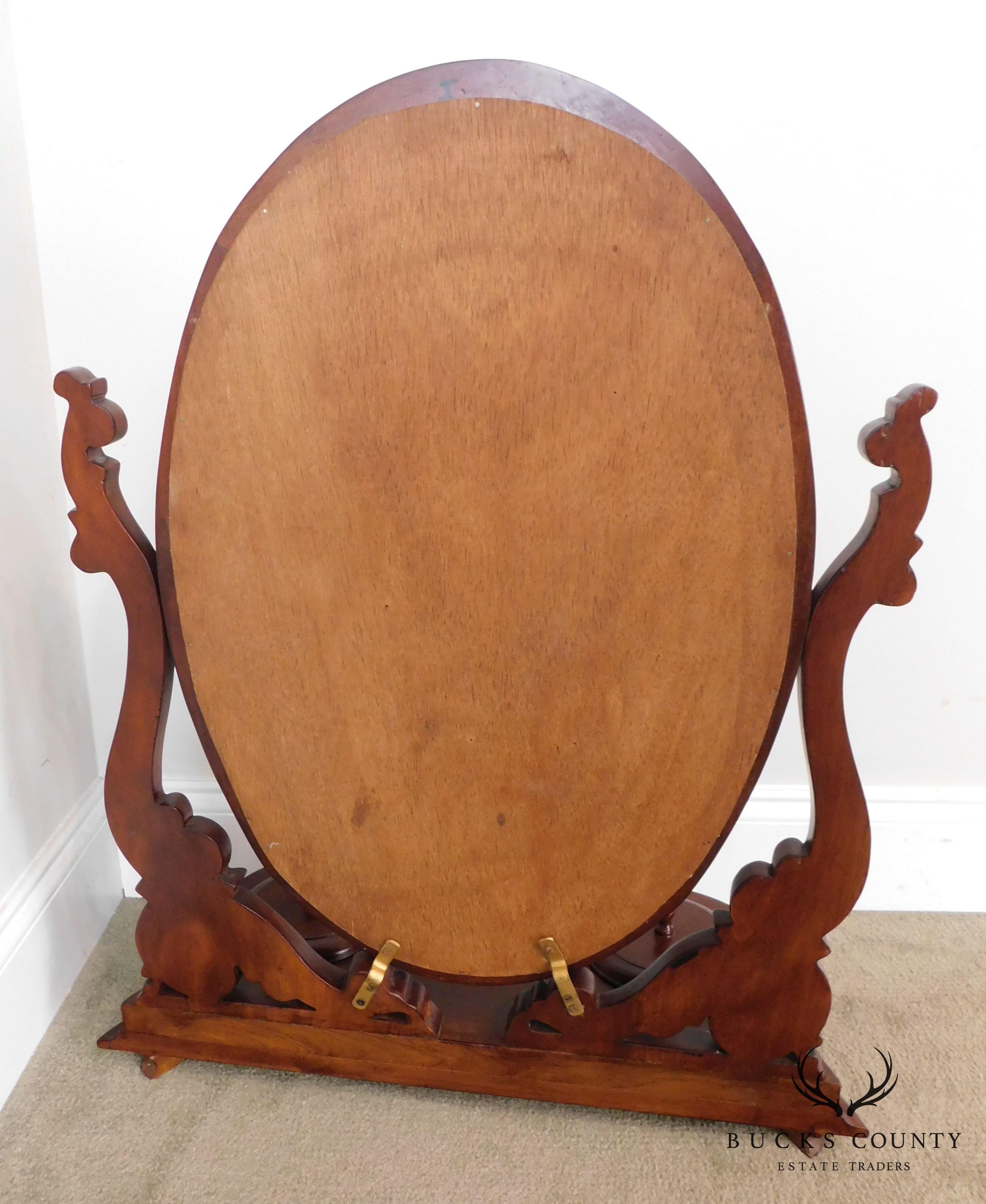 Victorian Style Solid Mahogany Shaving Mirror