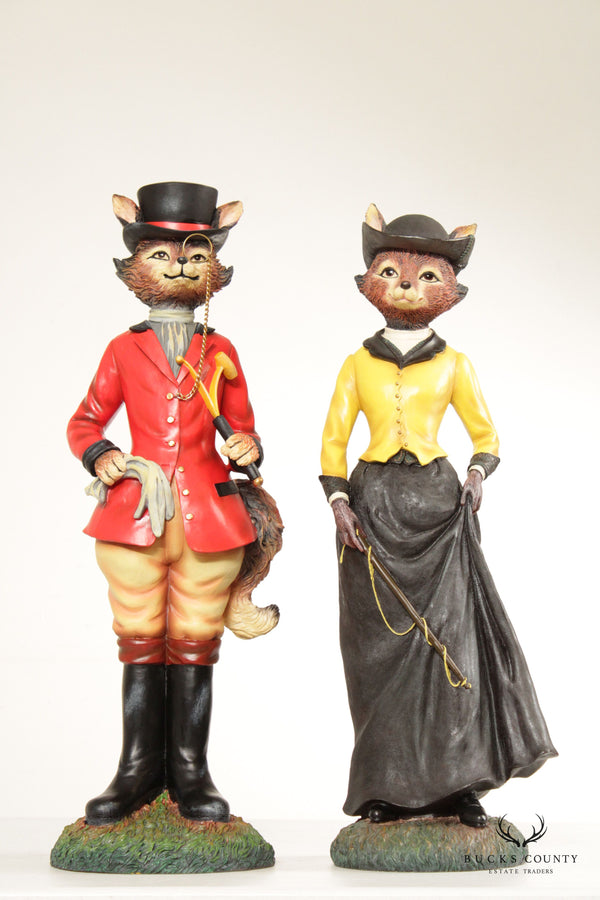 Vintage Winterthur Museum Pair Lord and Lady Fox Statues