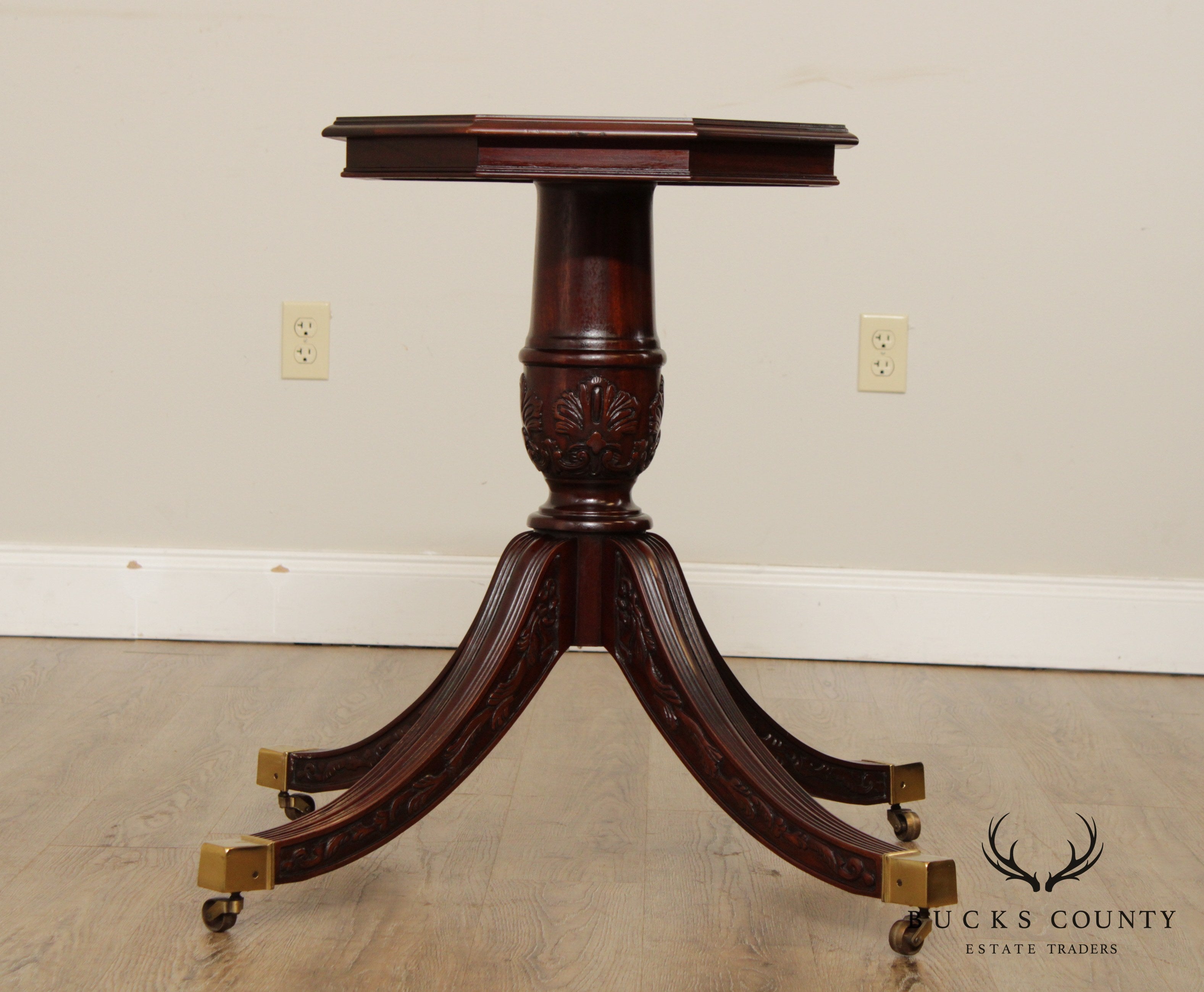 Georgian Style Banded Mahogany Octagonal Table Base