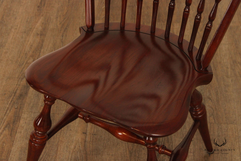 L. Hitchcock Vintage Set Eight Cherry Windsor Dining Chairs
