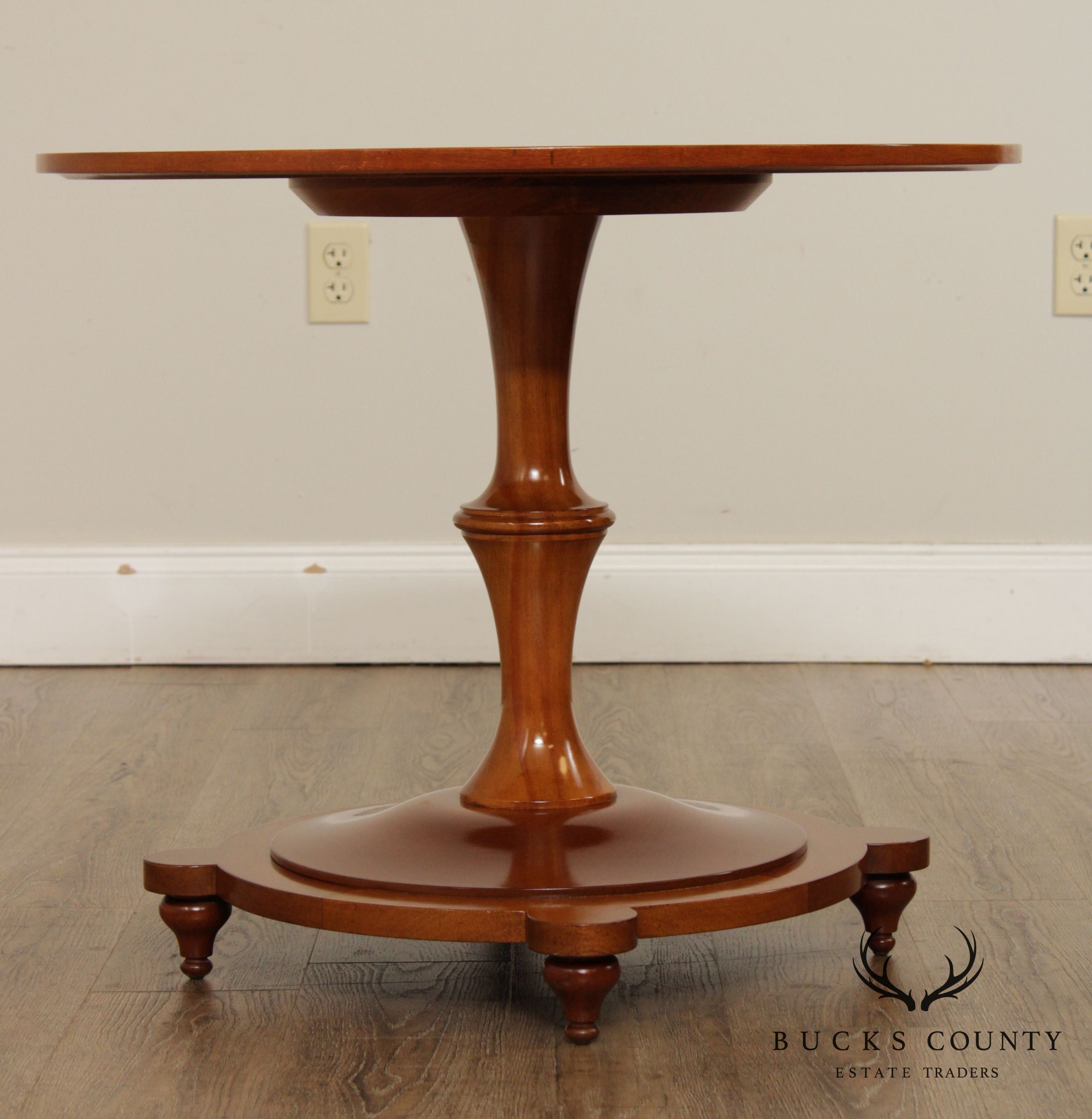 Regency Style Vintage Round Mahogany Pedestal Table