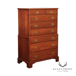 Henkel Harris Chippendale Style Cherry Chest on Chest