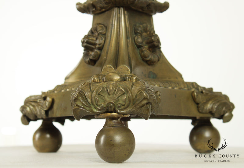 Antique 19th Century French Bronze Astral Table Lamp
