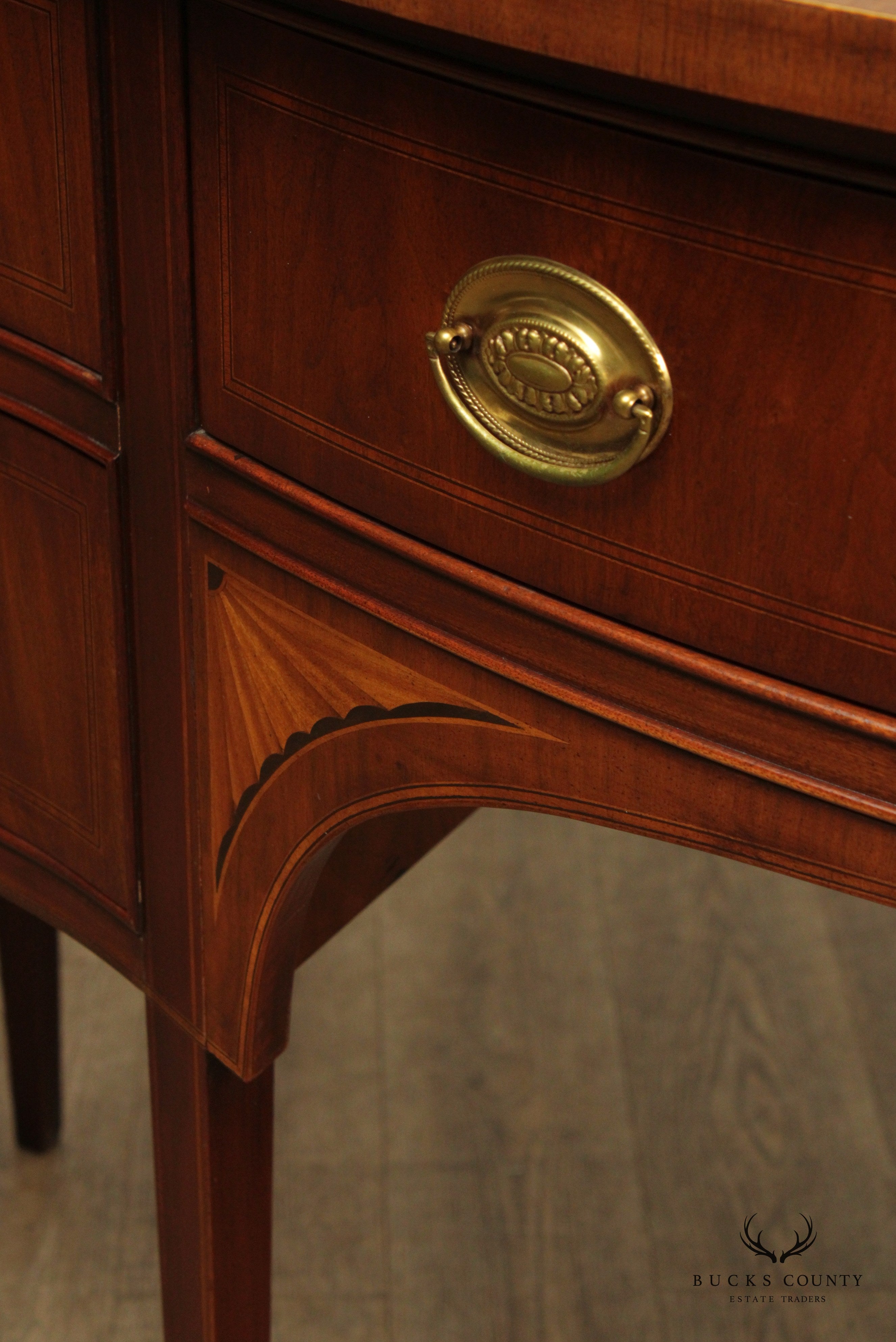 Hepplewhite Style Walnut Serpentine Sideboard by White Furniture